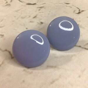 Vintage 80's Stud Earrings Lavender Round 3D Retro Womens Fashion